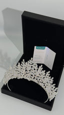 Aurora Luxury Bridal Tiara – Crystal Wedding Crown with Pear Cut Stones