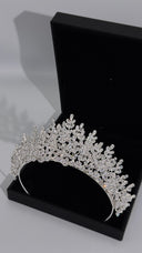Aurora Luxury Bridal Tiara – Crystal Wedding Crown with Pear Cut Stones