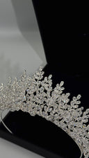 Aurora Luxury Bridal Tiara – Crystal Wedding Crown with Pear Cut Stones