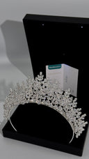 Aurora Luxury Bridal Tiara – Crystal Wedding Crown with Pear Cut Stones