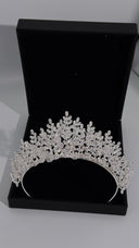 Aurora Luxury Bridal Tiara – Crystal Wedding Crown with Pear Cut Stones