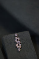Bridal drop earrings with zircon stones in floral design for wedding jewelry