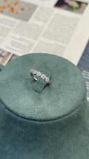 Adjustable rhodium-plated CZ pavé ring from the Aviola bridal jewelry set