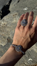 Aviola luxury bridal jewelry set with royal crystal design and elegant sparkle