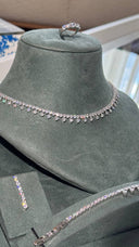 Liora Bridal Wedding Jewelry Set Tennis Necklace Crystal Drop Earrings Bracelet Ring Elegant Bride Jewelry