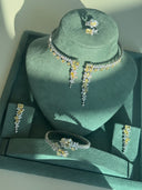 Bridal necklace with yellow crystal drop design in elegant luxury style