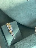 Luxury bridal wedding jewelry set with yellow crystals necklace earrings bracelet and ring