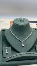 Aviola bridal necklace with teardrop pendant for elegant wedding look