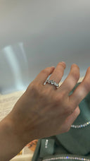 Bridal baguette ring luxury crystal wedding jewelry on hand