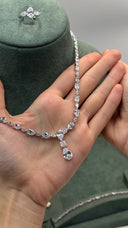 Wedding jewelry set with necklace and bracelet zirconia stones