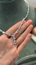 Bridal necklace with center teardrop pendant luxury design