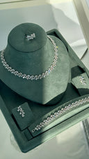 Florence Bridal Jewelry Set – Silver Tone Wedding Necklace & Earrings