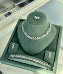 Florence Bridal Jewelry Set – Silver Tone Wedding Necklace & Earrings