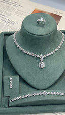 Seraphine Bridal Wedding Jewelry Set Teardrop Necklace Earrings Bracelet Luxury Zirconia Set