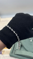 Detailed view of bridal bracelet with crystal stones