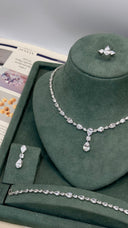 Siena bridal jewelry set full display luxury wedding look