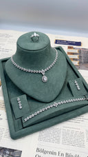 Seraphine Bridal Wedding Jewelry Set Teardrop Necklace Earrings Bracelet Luxury Zirconia Set