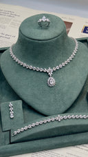 Seraphine Bridal Wedding Jewelry Set Teardrop Necklace Earrings Bracelet Luxury Zirconia Set