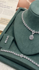 Seraphine Bridal Wedding Jewelry Set Teardrop Necklace Earrings Bracelet Luxury Zirconia Set