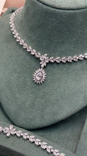 Seraphine Bridal Wedding Jewelry Set Teardrop Necklace Earrings Bracelet Luxury Zirconia Set