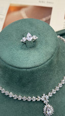 Seraphine Bridal Wedding Jewelry Set Teardrop Necklace Earrings Bracelet Luxury Zirconia Set
