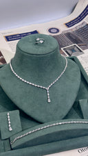 Close up of cannes teardrop crystal necklace sparkle