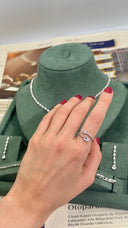 Close up of cannes teardrop crystal earring detail