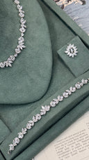 Celestara Swarovski crystal bridal necklace close up luxury wedding jewelry