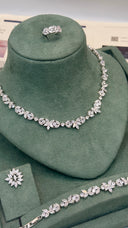 Celestara Swarovski zirconia bridal necklace close up elegant wedding jewelry
