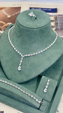 Como teardrop crystal y necklace elegant bridal jewelry design