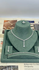 Elegant como teardrop crystal bridal jewelry set with necklace earrings bracelet and ring