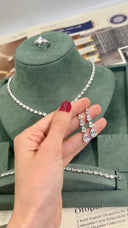 Como teardrop crystal drop earrings elegant bridal and evening jewelry