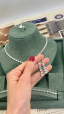 Como teardrop crystal tennis bracelet silver tone bridal jewelry