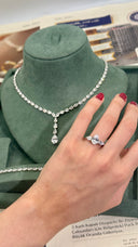 Luxury display of como teardrop crystal bridal jewelry set