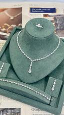 Como teardrop crystal adjustable ring elegant bridal jewelry