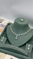 Delicate bridal necklace set with elegant zirconia shine