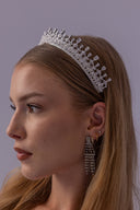 Luxury Bridal Tiara – Silver Zircon Wedding Crown for Bride