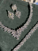 Crystal necklace and earrings set
