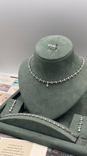 Full bridal jewelry set with ultra fine teardrop crystal design