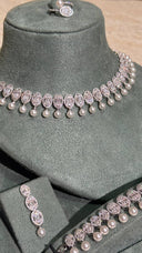 Bridal pearl bracelet with crystal zircon stones elegant wedding style