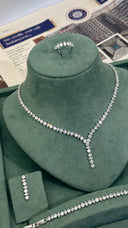 Close up of lugano crystal necklace sparkling stones