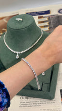 Luna teardrop crystal adjustable ring elegant bridal jewelry design