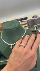 Sparkling luna teardrop crystal bridal necklace with refined elegant finish