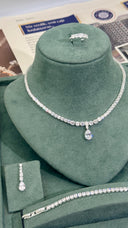 Luna teardrop crystal tennis bracelet silver tone elegant bridal jewelry