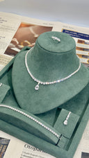 Elegant luna teardrop crystal bridal jewelry set luxury presentation