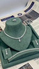 Teardrop crystal earrings luna bridal jewelry with brilliant sparkle