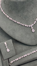 Lunara Drop rhodium plated zircon bridal bracelet