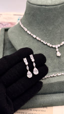 Lunara Drop pear cut zircon drop earrings pair