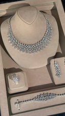 sparkling bridal necklace detail with luxury stones