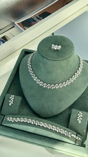 Florence Bridal Jewelry Set – Silver Tone Wedding Necklace & Earrings